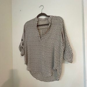 Lush Top Shop Patterned Henley Shirt
